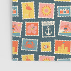 Vintage summer post stamp drawing pattern Poster Gallery Image 3