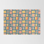 Vintage summer post stamp drawing pattern Rug Gallery Image 2