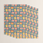 Vintage summer post stamp drawing pattern Wrapping Paper Gallery Image 3
