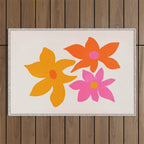 Abstract Summer Flowers Outdoor Rug Gallery Image 1