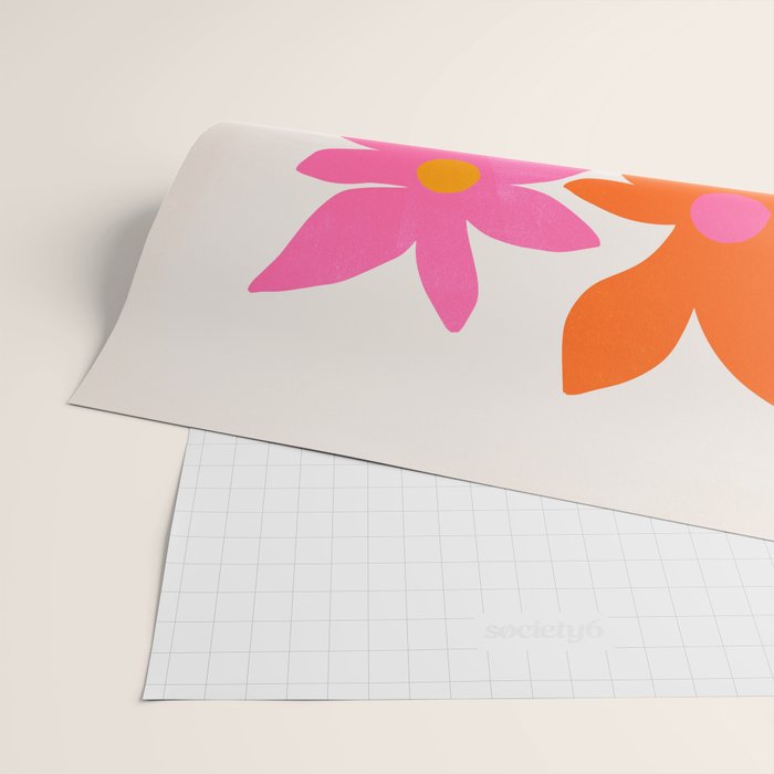 Abstract Summer Flowers Wrapping Paper Gallery Image 2