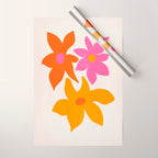 Abstract Summer Flowers Wrapping Paper Gallery Image 1