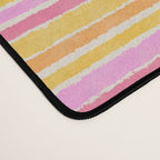 Summer Watercolor Fine Striped Pattern Pink Orange Yellow Desk Mat Gallery Image 4