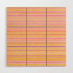 Summer Watercolor Fine Striped Pattern Pink Orange Yellow Wood Wall Art Gallery Image 1