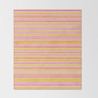 Summer Watercolor Fine Striped Pattern Pink Orange Yellow Throw Blanket Gallery Image 2