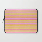 Summer Watercolor Fine Striped Pattern Pink Orange Yellow Laptop Sleeve Gallery Image 1