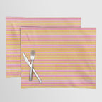 Summer Watercolor Fine Striped Pattern Pink Orange Yellow Placemat Gallery Image 1