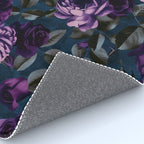 Velveteen Moody Flower Grandeur Plum Blue Teal Rug Gallery Image 4