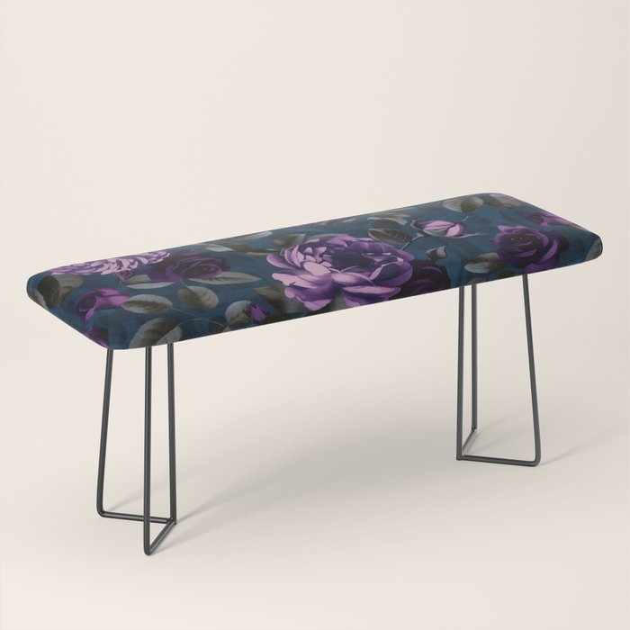 Velveteen Moody Flower Grandeur Plum Blue Teal Bench Gallery Image 1