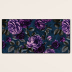 Velveteen Moody Flower Grandeur Plum Blue Teal Desk Mat Gallery Image 3