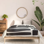 Black & White Minimalist Abstract Shapes Patterns Black Ink Painting Comforter Gallery Image 3