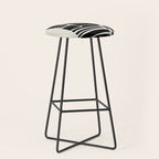 Black & White Minimalist Abstract Shapes Patterns Black Ink Painting Stool Gallery Image 1