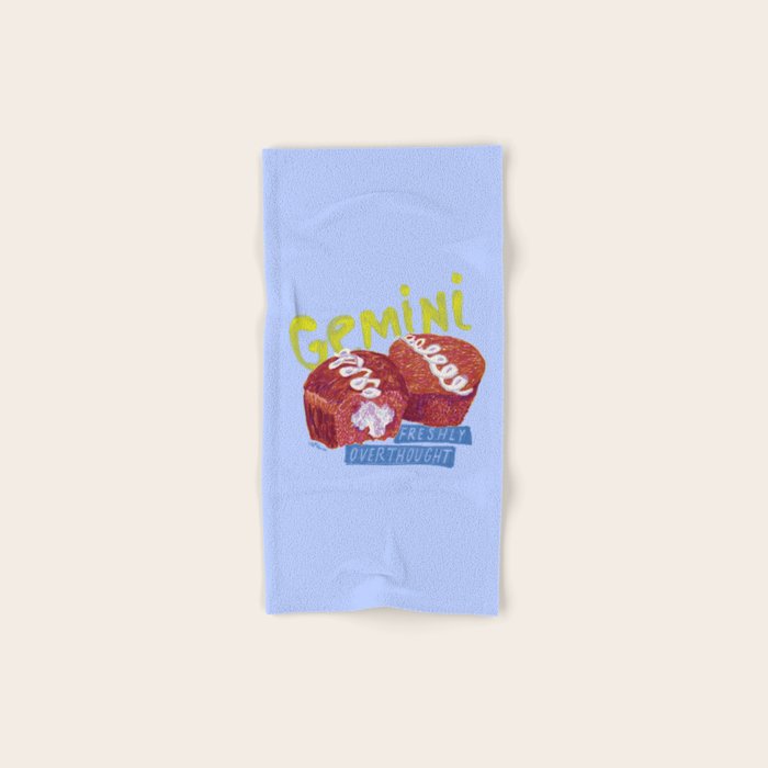 Gemini Twins in Lavender & Blue | Zodiac Series Bath Towel Gallery Image 1