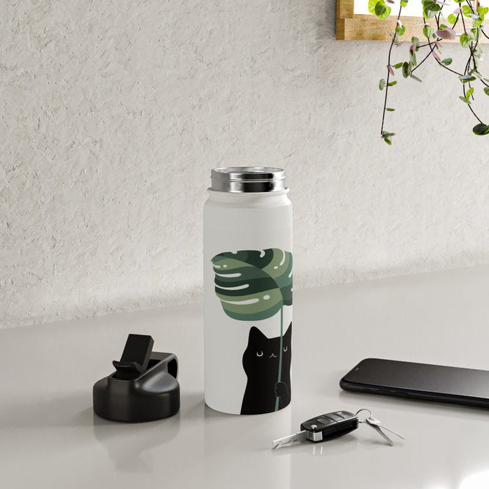Cat and Plant 16 Water Bottle Gallery Image 4