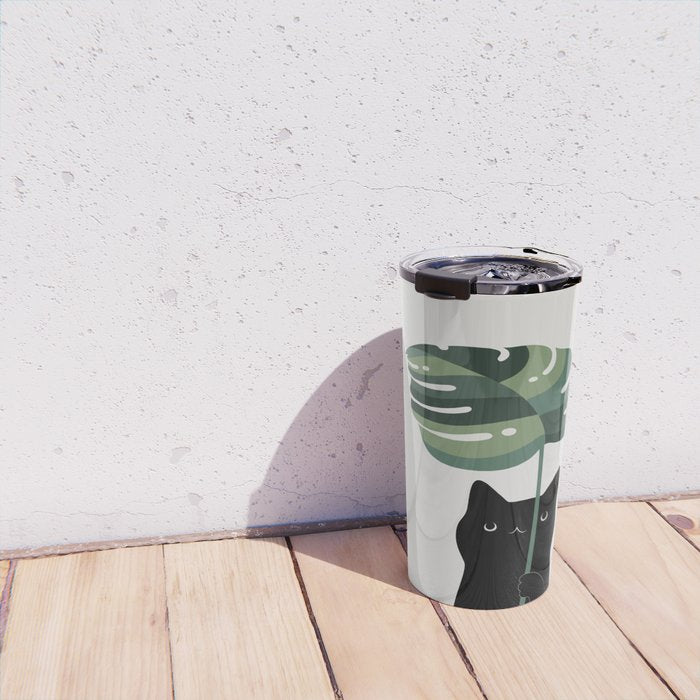 Cat and Plant 16 Travel Mug Gallery Image 4