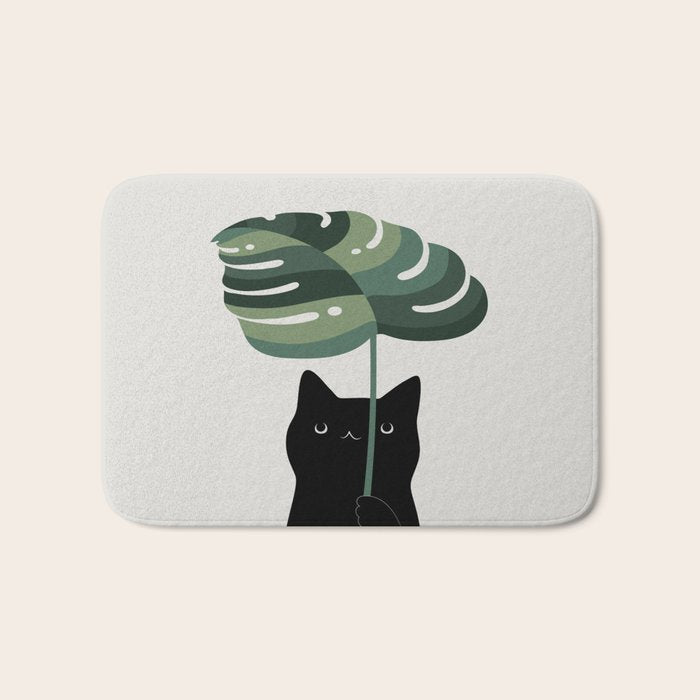 Cat and Plant 16 Bath Mat Gallery Image 1