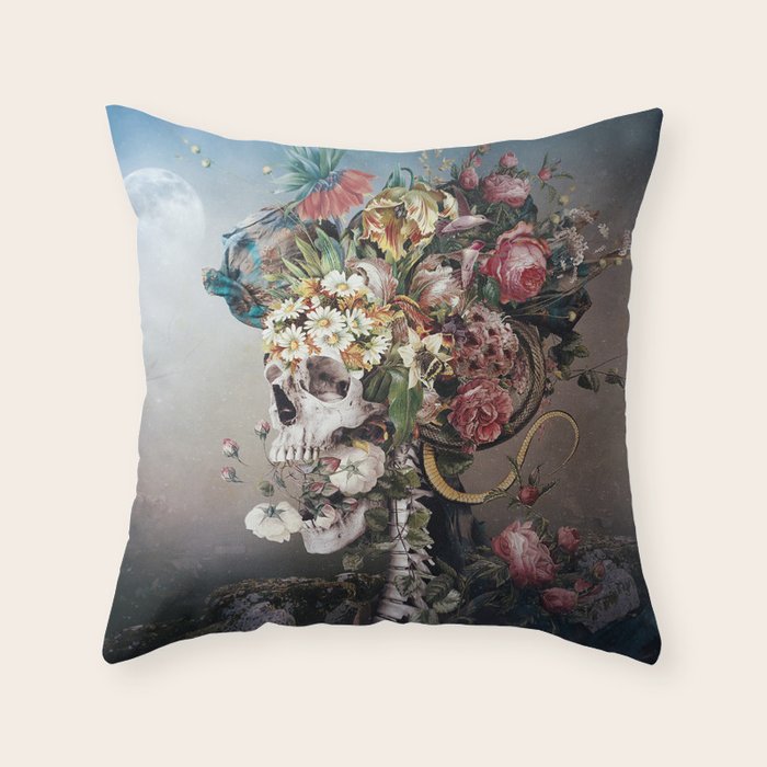 Flower skull Throw Pillow Gallery Image 6