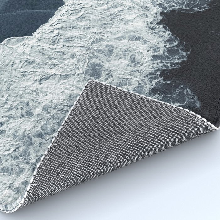 Aerial Ocean Waves - Beach - Dark Blue Ocean - Minimalist Landscape - Sea Travel photography Rug Gallery Image 4
