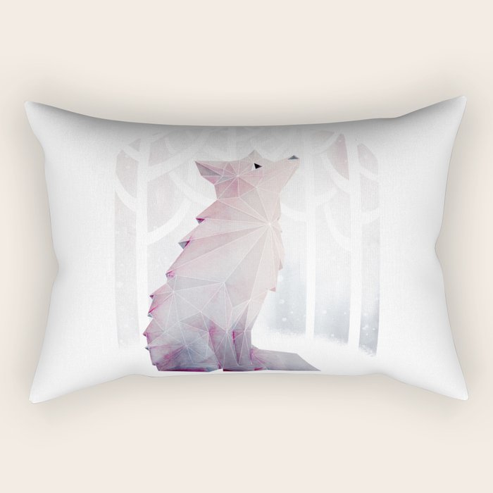 Fox in the Snow Rectangular Pillow Gallery Image 2