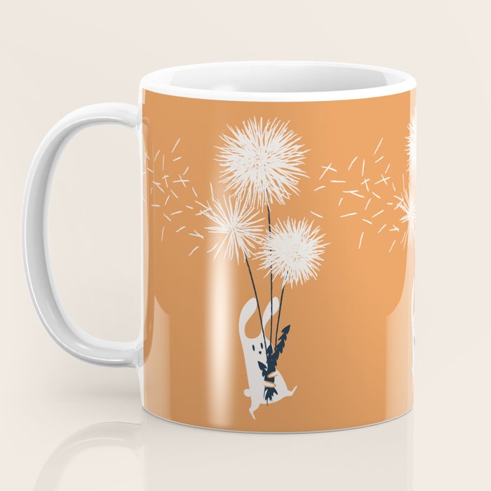 Bunny and Dandelion Bouquet Coffee Mug Gallery Image 3