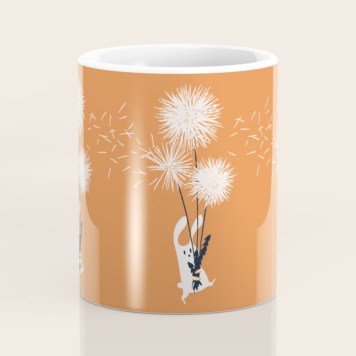 Bunny and Dandelion Bouquet Coffee Mug Gallery Image 4