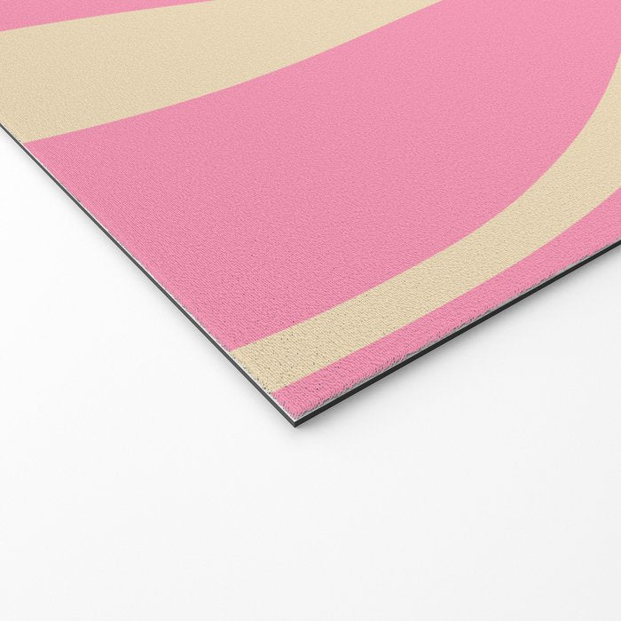 Mid Century Modern Lounge Retro Ogee Pattern in Pink and Cream Welcome Mat Gallery Image 2