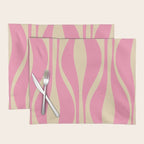 Mid Century Modern Lounge Retro Ogee Pattern in Pink and Cream Placemat Gallery Image 1