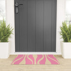 Mid Century Modern Lounge Retro Ogee Pattern in Pink and Cream Welcome Mat Gallery Image 3