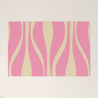 Mid Century Modern Lounge Retro Ogee Pattern in Pink and Cream Welcome Mat Gallery Image 1