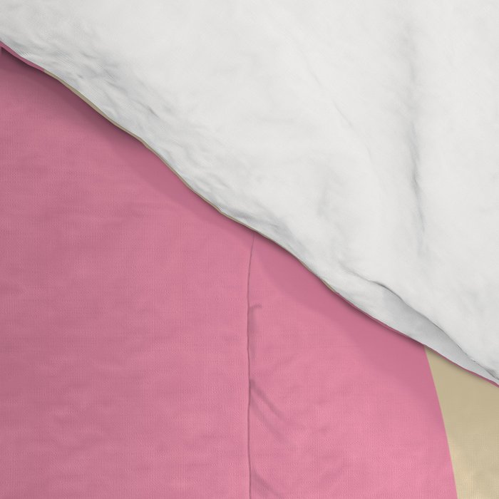 Mid Century Modern Lounge Retro Ogee Pattern in Pink and Cream Comforter Gallery Image 4