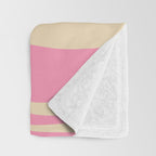 Mid Century Modern Lounge Retro Ogee Pattern in Pink and Cream Throw Blanket Gallery Image 3