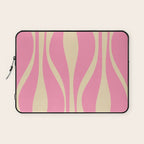 Mid Century Modern Lounge Retro Ogee Pattern in Pink and Cream Laptop Sleeve Gallery Image 1