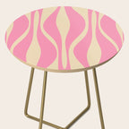 Mid Century Modern Lounge Retro Ogee Pattern in Pink and Cream Side Table Gallery Image 2