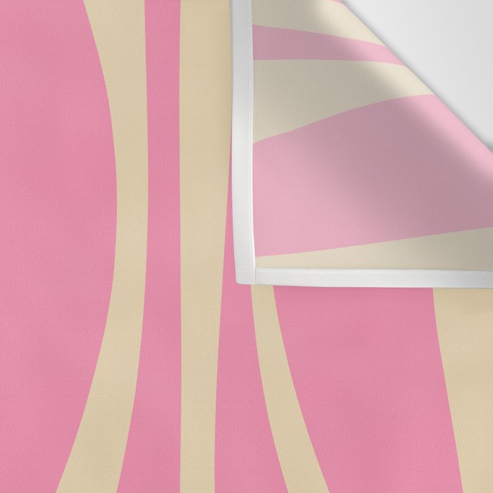 Mid Century Modern Lounge Retro Ogee Pattern in Pink and Cream Wall Tapestry Gallery Image 3