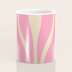 Mid Century Modern Lounge Retro Ogee Pattern in Pink and Cream Coffee Mug Gallery Image 4