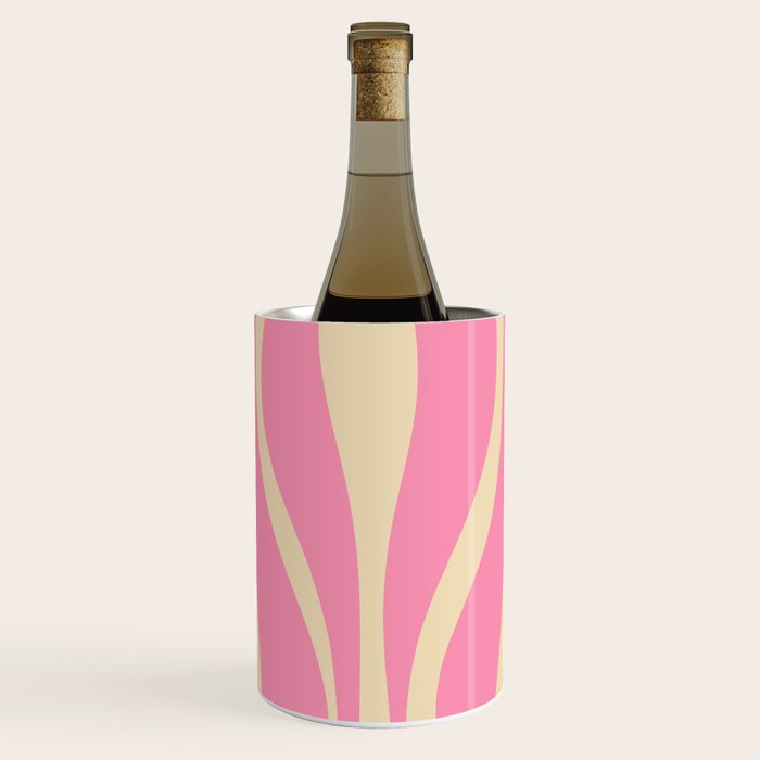 Mid Century Modern Lounge Retro Ogee Pattern in Pink and Cream Wine Chiller Gallery Image 1