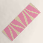 Mid Century Modern Lounge Retro Ogee Pattern in Pink and Cream Yoga Mat Gallery Image 1