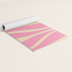 Mid Century Modern Lounge Retro Ogee Pattern in Pink and Cream Yoga Mat Gallery Image 2
