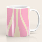 Mid Century Modern Lounge Retro Ogee Pattern in Pink and Cream Coffee Mug Gallery Image 1