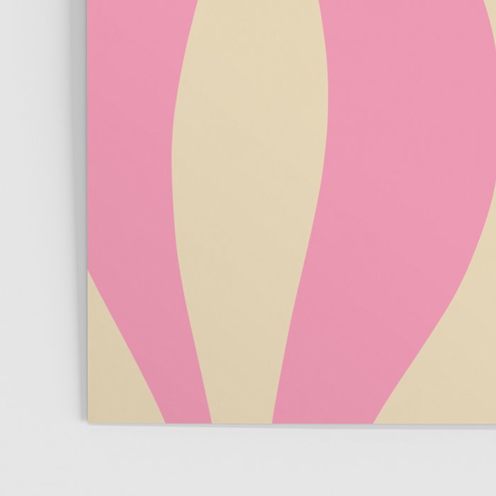 Mid Century Modern Lounge Retro Ogee Pattern in Pink and Cream Poster Gallery Image 3