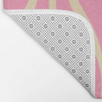 Mid Century Modern Lounge Retro Ogee Pattern in Pink and Cream Bath Mat Gallery Image 2
