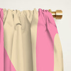 Mid Century Modern Lounge Retro Ogee Pattern in Pink and Cream Window Curtain Gallery Image 2
