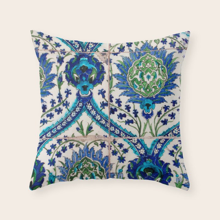 Boho Moroccan Tile Pattern Throw Pillow Gallery Image 6