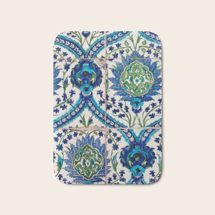 Boho Moroccan Tile Pattern Bath Mat Gallery Image 1