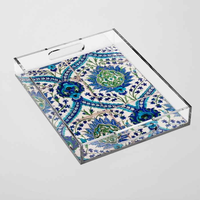 Boho Moroccan Tile Pattern Acrylic Tray Gallery Image 1