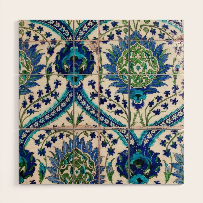 Boho Moroccan Tile Pattern Wood Wall Art Gallery Image 1