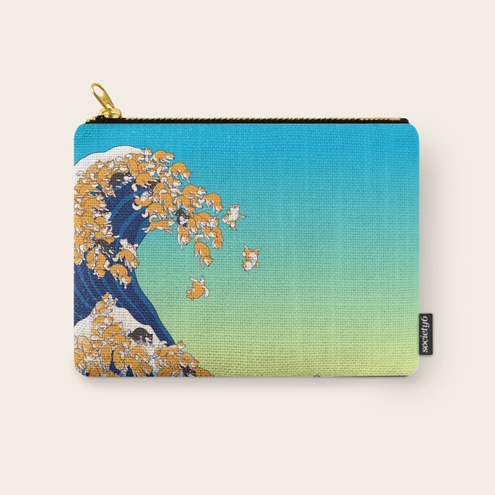 Shiba Inu in Great Wave Carry All Pouch Gallery Image 1
