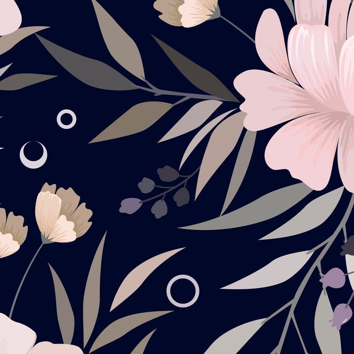 Festive, Modern, Floral Prints, Pink and Navy Coffee Mug Gallery Image 2