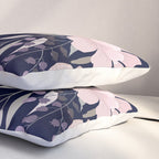 Festive, Modern, Floral Prints, Pink and Navy Pillow Sham Gallery Image 3