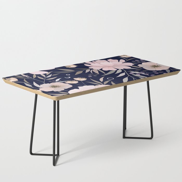 Festive, Modern, Floral Prints, Pink and Navy Coffee Table Gallery Image 1